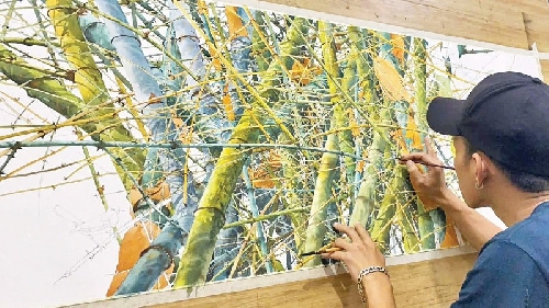Giữ bóng tre trong hội họa